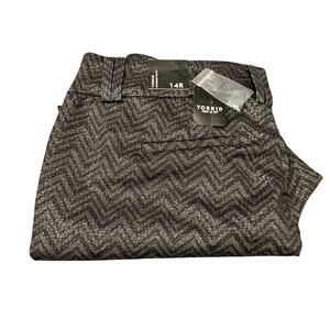 Torrid Pants Womens 14 (35x25) Chevron Ponte Ankle Skinny Black Metallic NEW